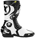  XPD Botas para Motociclista, Negro/Blanco, 46