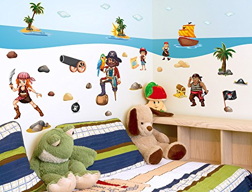 I-love-Wandtattoo WAS-10018 Wandsticker Kinderzimmer "Piraten" Wandtattoo Wandaufkleber Sticker Aufkleber