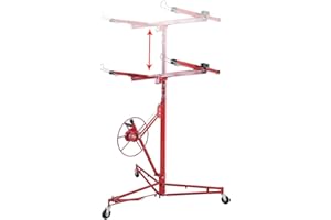 Lospitch Elevador de placas plegable de 68 kg de carga, XXL 140 cm - 350 cm de altura de trabajo, máx. 290 cm de ancho, altura regulable