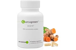ANASTORE CURCUGREEN - Curcumine Biodisponible * 160 mg / 60 gélules * Curcuma biodisponible titrée à 95% en complexe de curcuminoïdes