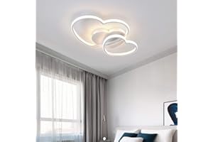 TANE Plafoniera LED Dimmerabile con telecomando, Lampada da Soffitto per Soggiorno Cucina Ragazze Bambino Cameretta Corridoio Bagno, forma di cuore Design Lampadario Paralume Acrilico Ø50*H5cm (Bianca)