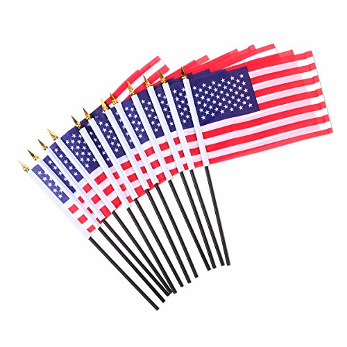 LUOEM Amerikanische Hand Flaggen USA halten Flaggen 12pcs