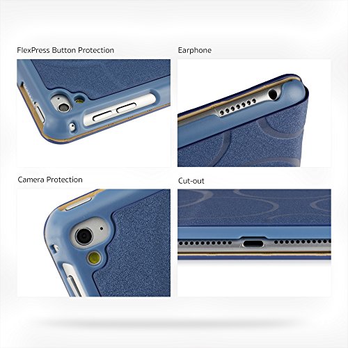 iPad Air Hülle, Deenor Colour Series Premium PU Leder Ultra Slim Light Weight Auto aufwachen / Schlaf Funktion Schutzhülle Hülle für Apple iPad Air iPad 5. (Golden circles) - 7