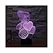 Produktbild Bär Puppe Nachtlicht Illusion Lampe Nachttischlampe, 7 Farben ändern Touch Schalter Schreibtisch Dekoration Lampen Geburtstag Weihnachtsgeschenk mit Acryl Flat & ABS Base & USB-Kabel