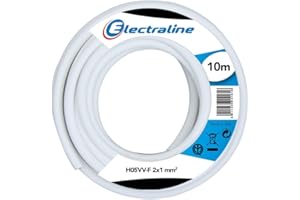 Electraline H05VV-F - 2 x 1 mm. - 10 m - biały