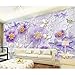 Produktbild JYY DECOR Modern Spleißen Wandgemälde Purpurrot 3D Tapete Europäische Blume Wandkunst Wohnzimmer TV-Hintergrund Haus Dekoration, 5, 416 * 254cm