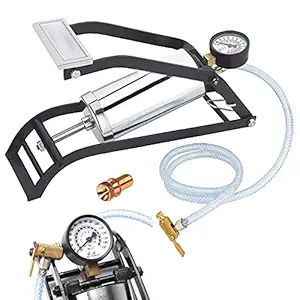MOBIZEO Foot Operated Air Pump Heavy Steel Body Foot Pump Inflator for Car and Bike Tires, Football, Cycle, Pools, Sports - Compact Heavy Duty Pump (Pack of 1)