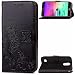 Produktbild GHC Cases & Covers, für LG K10 2017, Double Magnetic Back Sucktion Retro Stil PU-Leder Flip Stand Case mit Ständer und Geldbörse Tasche Funktion (Color : Black)