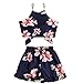 Produktbild Damen 2pcs Tops Shorts Set,Sannysis Damen Strand Mode Leibchen Ärmelloses Weste Tops Blumendruck Shorts Zwei Sätze (S, Schwarz)