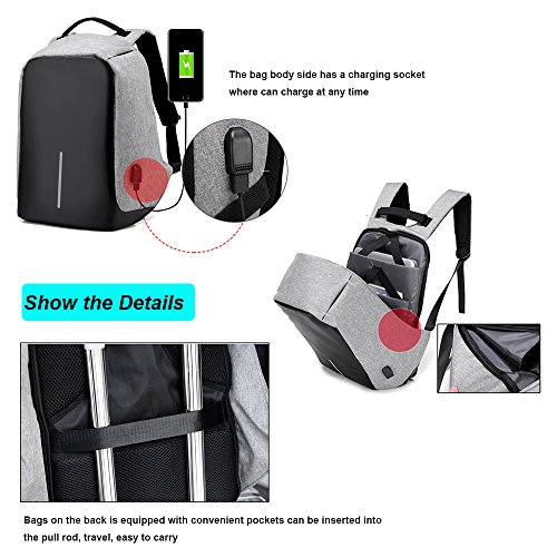 HongyuTing Laptop Rucksack mit USB Port Wasserdichte Business Reise Schulrucksack für MacBook Pro 14 Zoll - 6