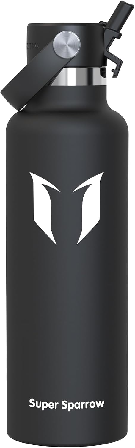 Super Sparrow Botella Agua Acero Inoxidable - Botella Termica - 350ml, 500ml, 750ml, 1L, 1.2L - Termo Sin BPA, Botella Agua Niños, para Deporte, Viaje, Escuela, Exterior, Oficina, Hogar
