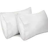 Lirex 2 Packs Pillow Covers, 100% Cotton Breathable Pillow Covers (50 x 70 cm, White)