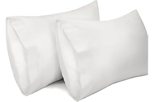 Lirex 2 Paquetes Fundas de Almohada, 100% Algodón Transpirable Cubiertas para Almohada (50 x 75 cm, Blanco)