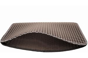 Waggle Wonders - Cat Litter Mat - Large Cat Litter Trays, Cat Litter Boxes, Cat Mat, Trapping Mat (Grey, 50 x 40 cm)