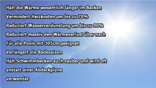 Miganeo 305 cm Solarfolie Solarplane schwarz/blau Poolheizung für Pool - 5