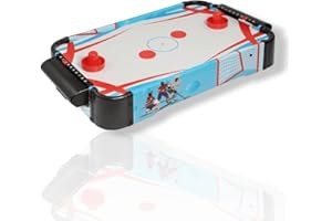 ANTEVIA MATÉRIAUX ANTEVIA - Table de Hockey air avec soufflerie intégrée 48.5 x 30.5cm + 2 palets | Jeux de palets | Mini Compact | Enfant Adulte Jeu (Air Hockey)