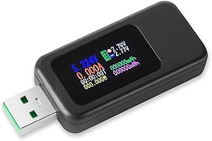 YOJOCK USB 3.0 Tester Power Meter 4-30V 0-6.5A USB Voltage and Current Tester Detector, Digital Volmeter Ammeter Power Bank Capacity Tester with IPS Color Display