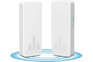 Bridge wireless per esterni, router bridge Ethernet wireless punto a punto Wi-Fi con trasmissione NICGIGA 5.8G 3KM, con 2 porte LAN RJ45 da 100 Mbps, CPE da 2 pacchetti, Plug and Play.
