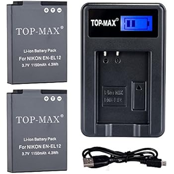 Batterie Remplacement EN-EL12 1000mAh Pour Nikon CoolPix A1000 A900 W300 S9900 S9700 S9500 S9300