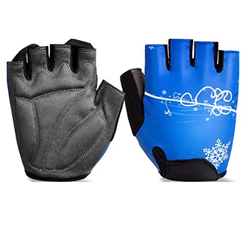 Preisvergleich Produktbild JiaCH Sport-Trainingshandschuhe, Nicht-Wristwrap-Gewichthebenhandschuhe mit stoßabsorbierendem Schaum für Frauen, Männer (Paar) (Color : Blue)