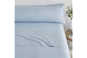 D DONEGAL COLLECTIONS Donegal Collections - Juego de Sabanas Completo de Ropa de Cama - Sabana Bajera 90x190 - Largos 190/200cm - Tacto Extrasuave - Disponible Sabanas Cama 90 - Color Azul Celeste - Fabricado en España.