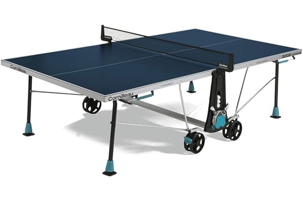 Cornilleau - Table de ping-Pong d'extérieur 300X Outdoor - Loisir de Jardin - Agrément FFTT - Panneau Gris ou Bleu 5mm
