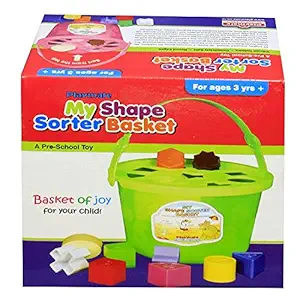 Olympia Games And Toys My Shape Sorter Basket- 10 pc. Fun Learning Educational 3D Geometric Shapes sorter Blocks Games kit for Kids Both Boys and Girls