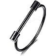 AILUOR Stainless Steel D Shape Bar Screw Shackle Horseshoe Novelty Fashion Bangle Bracelet Jewelry Unisex (Black)