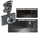 navgear auto kamera Full-HD-Dashcam mit Bewegungs- und 3-Achsen-Beschleunigungs-Sensor (G-Sensor) • Unterstützte Video-Auflösungen: 1920 x 1080 Pixel (Full HD 1080p), 1280 x 720 Pixel (HD 720p), 640 x 480 (VGA) • Lichtstarkes Objektiv: Blende f/1,8 • Bewegungserkennung mit Parkwächter-Funktion: automatische Aufnahme bei Bewegung im Bildfeld • Aufnahme-Kapazität: bis zu 4,5 Stunden Full HD auf microSDHC-Karte mit 32 GB • Farbe: schwarz
