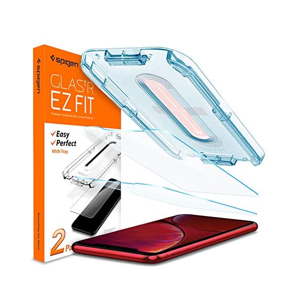 spigen, 2 Pack, Protector Pantalla iPhone 11 / XR (6.1") Kit de Instalación Incluido