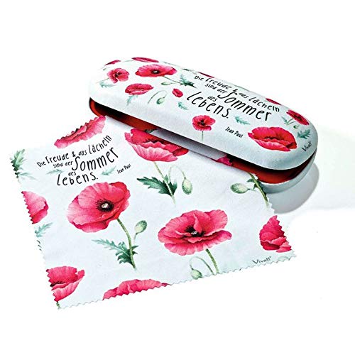 Preisvergleich Produktbild 2er-Set Brillenetui und Microfasertuch »Mohnblüten«