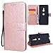 Produktbild VemMore Sony Xperia XZ3 Hülle Handyhülle Schutzhülle Leder PU Wallet Flip Case Bumper Lederhülle Ledercase Blumen Muster Klapphülle Ultra Slim Dünn Kartenfach Klappbar Magnetisch - Rose Gold