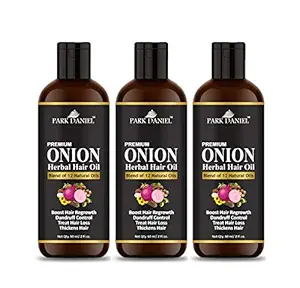 Park Daniel Onion Oil- For Fast Hair Growth & Anti Hair Fall Combo, 180 ml, Pack of 3, Black