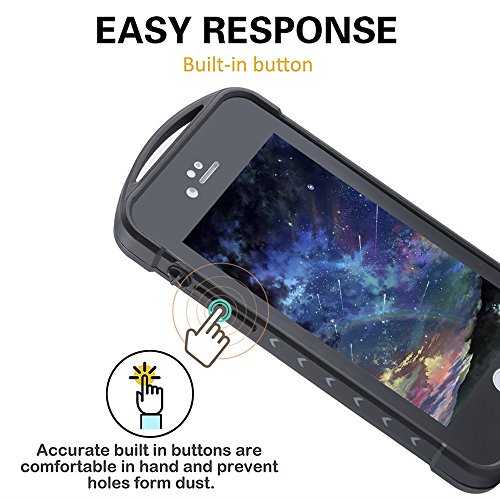 Cozime - Funda iPhone 6 Carcasa Impermeable Cubierta protectora Inteligente de PC Ultra Resistente a Ca  da  color negro