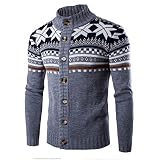 Longra Clavo con capucha de los hombres del viento del cuello del suéter, chaqueta de abrigo a prueba de viento caliente de la blusa (Tamaño Int'l: L, Gris)