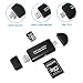 Produktbild SD / Micro SD Kartenleser,Pomisty Adapter Speicherkartenleser 3 in 1und Micro USB OTG auf USB 2.0 Adapter mit SDXC, SDHC, SD, MMC, RS-MMC, Micro SDXC, Micro SD, Micro SDHC Karte, unterstützt UHS-I Karten für PC und Notebooks Smartphones / Tablets mit OTG Funktion