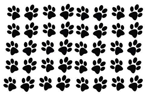 60 Second Makeover Limited Juego de 8 Calcamonías de Vinilo con Forma de Huellas de Perro para Decoración de Laptop, Netbook, Tablet - Negro Brillo