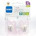 MAM Style I Love Mummy and Daddy Soother for 0 months + (2 pack Pink)