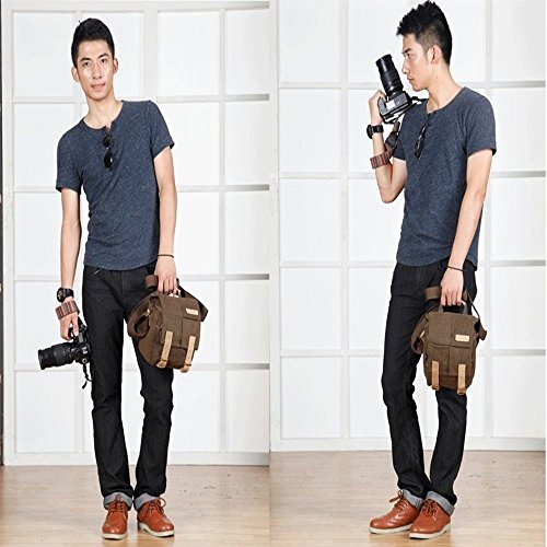 Caden N1 Appareil Photo Num  rique sac    dos   toile imperm  able   Sac    bandouli  re Vintage   sac d   paule   cam  ra bag pour Nikon Sony Canon DSLR