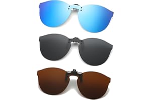 Long Keeper 3 pary klipsów okularów przeciwsłonecznych - spolaryzowane przypinane okulary przeciwsłoneczne na okulary dla kobiet mężczyzn do jazdy podwijane okulary przeciwsłoneczne okrągłe lustrzane