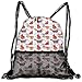 Produktbild RAINNY Drawstring Backpacks Bags,Snow Foxes with Winter Sweaters and Scarf Cartoon Vulpe Friends In Cozy Environment,5 Liter Capacity,Adjustable
