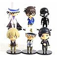 Trunkin Detective Conan Action Figure 6 Pcs Set 9-12 Cms PVC Figure Edogawa Conan Kaitou Kiddo Hattori Heiji Furuya Rei Akai Shuichi Q Version PVC Figures Toys Figurines