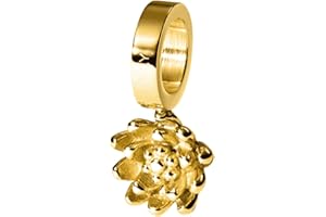 Purelei® Birth Flower Charms – Geburtsmonat Anhänger - Symbol für Treue & Weisheit -Edelstahl vergoldet - für Charmketten und Armbänder