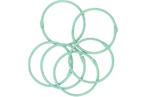 Craftelier - Lot de 6 Anneaux de Reliure en Métal pour Scrapbooking et Crafting | Anneaux pour Albums, Carnets, Planners ou Agendas | Taille Ø 60 mm - Couleur Turquoise