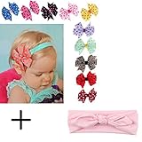 Tonsee 10PC Babys Headband Hairband Elastic Wave Point Bowknot