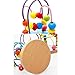 Fajiabao 2 Pcs Brightly Coloured Mini Size Wooden Bead Maze Roller Coaster Puzzle Toy Counting Frames Lovely Christmas Birthday Gift for Toddlers Random Delivery (Style A)