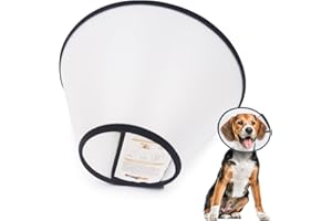 Comfpet Pet Recupero Collari e Coni per Pet Dopo Chirurgia Cono Regolabile Collare Chirurgico Del Collo Del Cane Prevenire Morso E Smettere Di Leccare Ferita,S