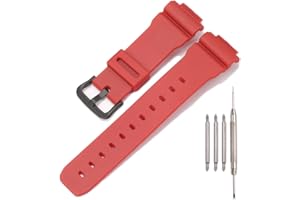 XBDSW Zapasowy pasek do zegarka sportowego z żywicy, kompatybilny z G-Shock DW9052 DW6900 DW-004C pasek do zegarka 16–25 mm, gumowe akcesoria do zegarków