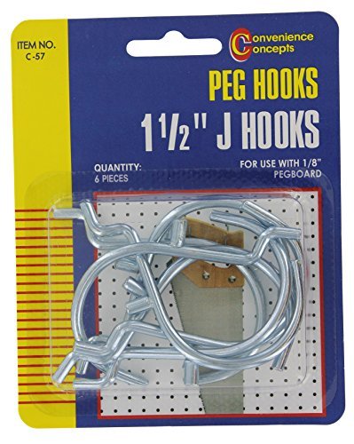 Preisvergleich Produktbild Convenience Concepts SC-57 Pegboard J Hooks by Convenience Concepts