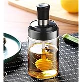 Meetzone Honey Storage Glass Jars Containers Set Transparent Attached Sealed Condiment Pots Seasoning Airtight Lid Box With H